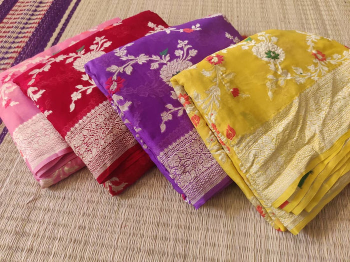 Elegantt Drapes collection of luxurious and lightweight Khaddi Georgette sarees