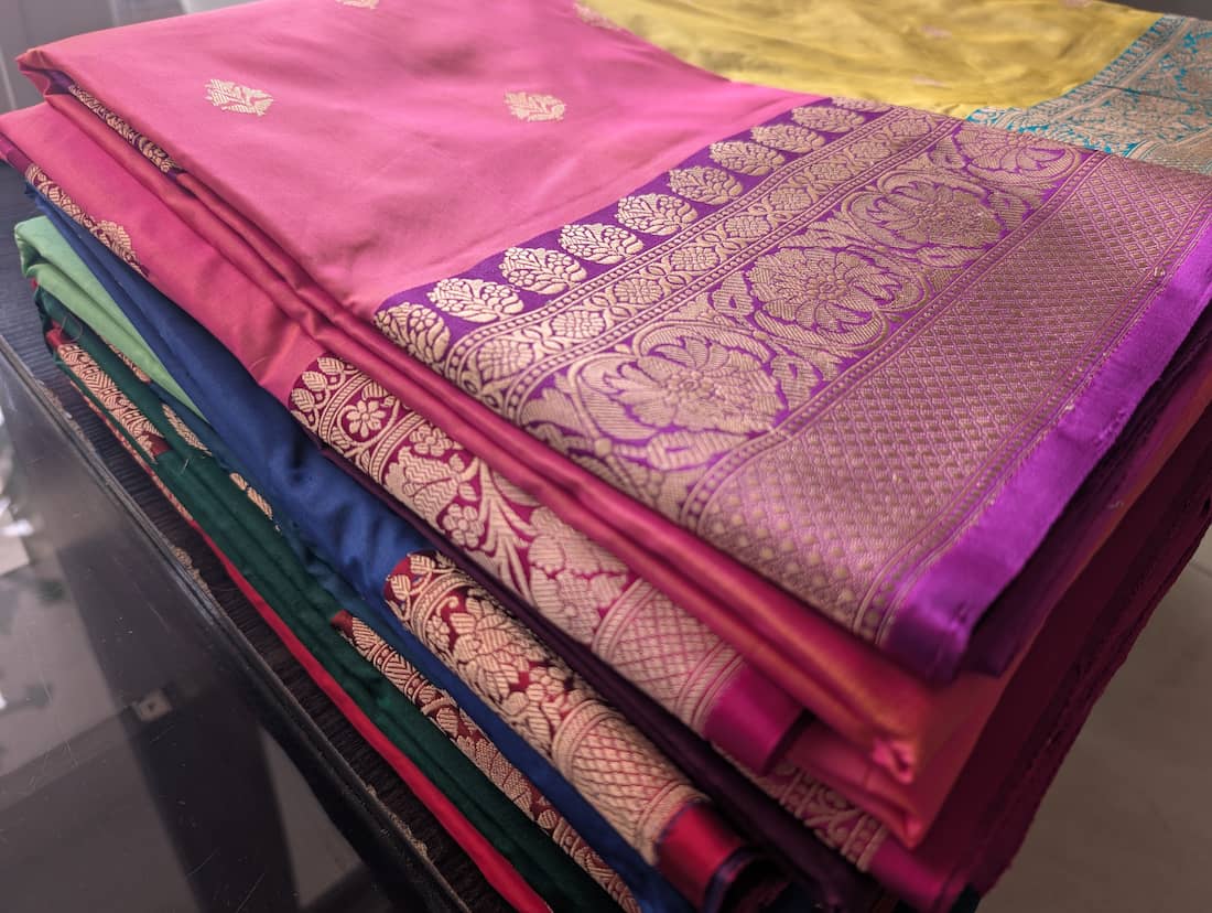 Beautiful pure silk banarasi katan silk sarees