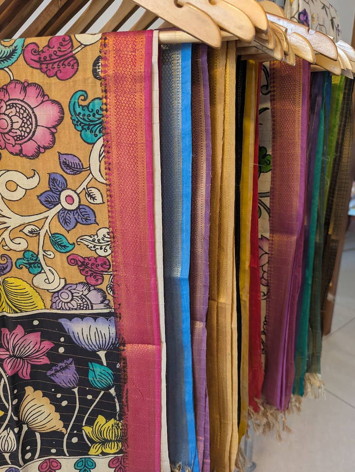 kalamkari dupattas on pure bangalore silk