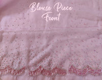 Pink Pure Organza Silk Handwork Saree