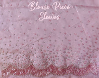 Pink Pure Organza Silk Handwork Saree