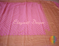 Baby Pink Banarasi Pure Khaddi Georgete Konia Saree | Elegantt Drapes