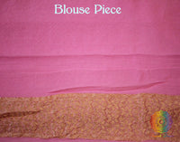 Baby Pink Banarasi Pure Khaddi Georgete Konia Saree | Elegantt Drapes