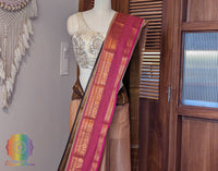 Beige Pure Kanchi Cotton Saree – Handloom Saree Online India | Elegantt Drapes