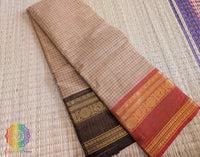 Beige Pure Kanchi Cotton Saree 2 – Handloom Saree Online India | Elegantt Drapes