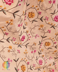 Pure Tussar Silk Embroidered Saree – Handloom Saree Online India | Elegantt Drapes