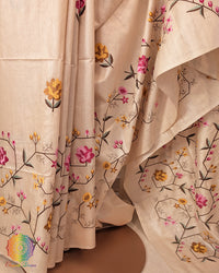 Pure Tussar Silk Embroidered Saree – Handloom Saree Online India | Elegantt Drapes