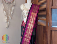 Black Pure Kanchi Cotton Saree – Handloom Saree Online India | Elegantt Drapes