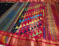 Black Lambani Handwork Pure Ilkal Silk Saree – Ilkal Handloom Saree Online India | Elegantt Drapes