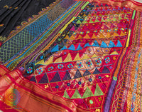 Black Lambani Handwork Pure Ilkal Silk Saree – Ilkal Handloom Saree Online India | Elegantt Drapes