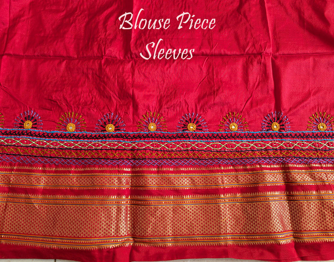 Black Lambani Handwork Pure Ilkal Silk Saree – Ilkal Handloom Saree Online India | Elegantt Drapes