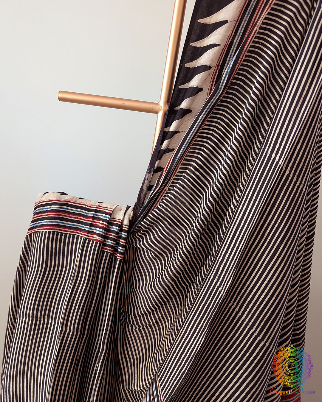 Black Red Modal Silk Ajrakh Saree – Ajrakh Saree Online India | Elegantt Drapes