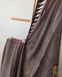 Black Red Modal Silk Ajrakh Saree – Ajrakh Saree Online India | Elegantt Drapes