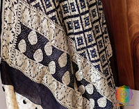 Black Banarasi Bandhani Georgette Dupatta – Bandhani Saree Online India | Elegantt Drapes