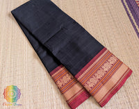Black Pure Kanchi Cotton Saree 3 – Handloom Saree Online India | Elegantt Drapes