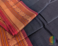 Black Pure Kanchi Cotton Saree 3 – Handloom Saree Online India | Elegantt Drapes