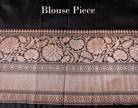 Black Pure Banarasi Handloom Katan Silk Saree – Handloom Saree Online India | Elegantt Drapes
