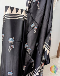 Black Modal Silk Ajrakh Saree – Ajrakh Saree Online India | Elegantt Drapes