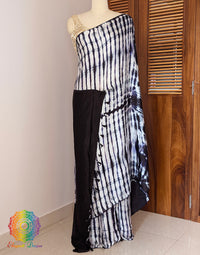 Black Modal Silk Shibori Saree – Handloom Saree Online India | Elegantt Drapes