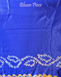Blue Pure Gajji Silk Bandhani Saree – Bandhani Saree Online India | Elegantt Drapes