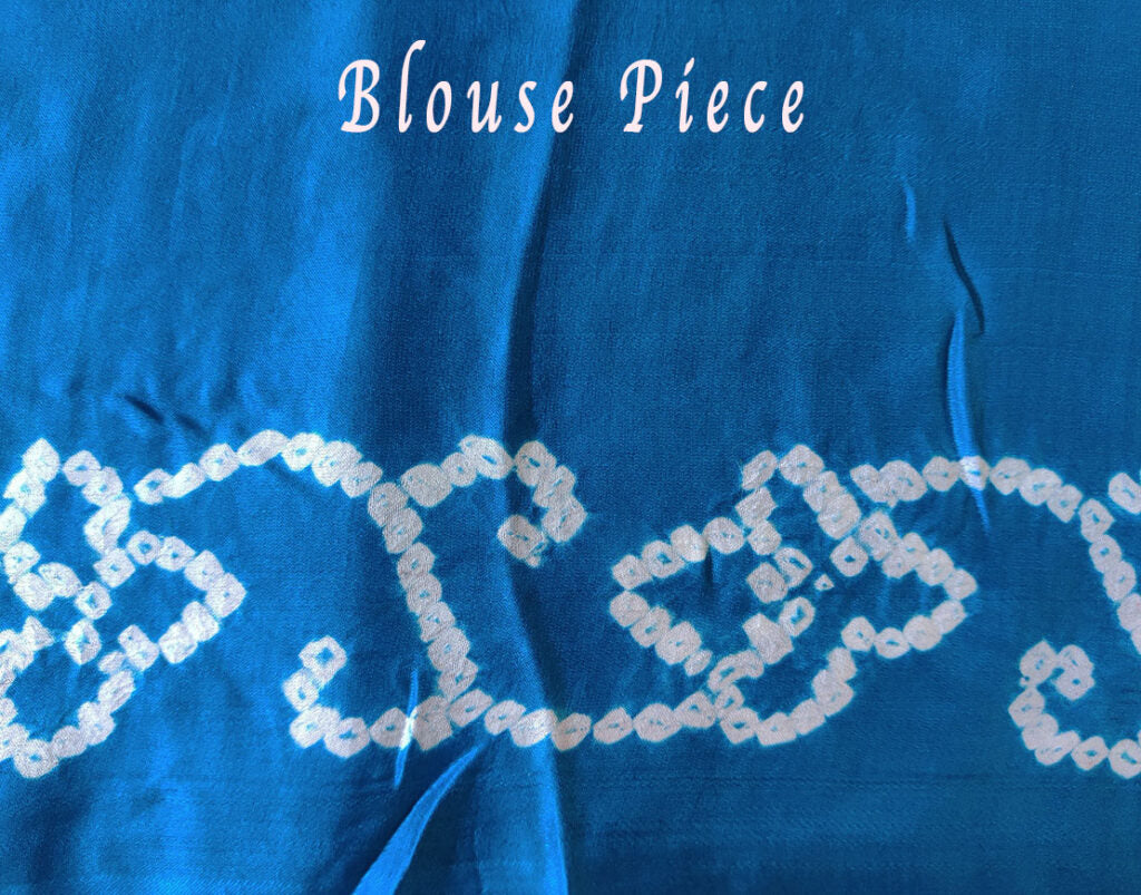 Blue Green Gharchola Bandhani saree drape Blouse