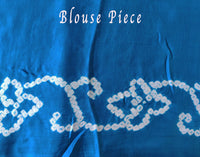 Blue Green Gharchola Bandhani saree drape Blouse