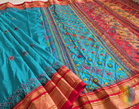 Blue Lambani Handwork Pure Ilkal Silk Saree – Ilkal Handloom Saree Online India | Elegantt Drapes