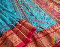 Blue Lambani Handwork Pure Ilkal Silk Saree – Ilkal Handloom Saree Online India | Elegantt Drapes