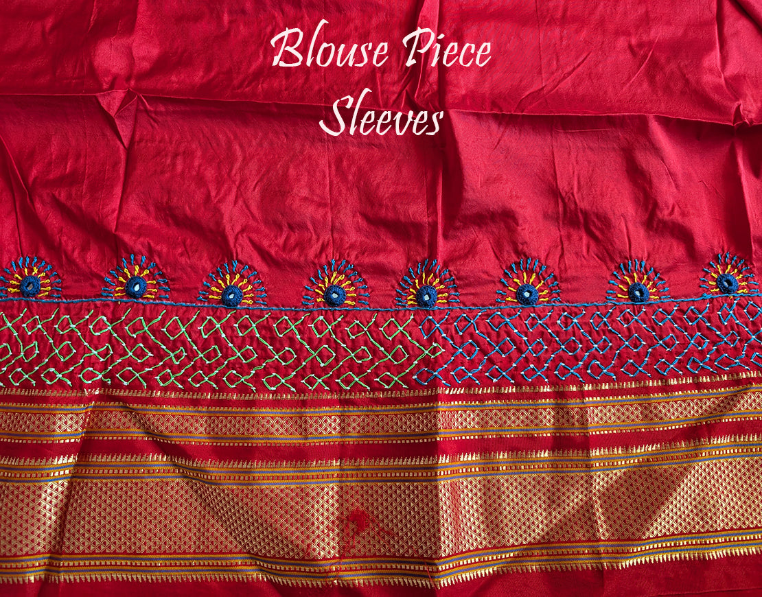 Blue Lambani Handwork Pure Ilkal Silk Saree – Ilkal Handloom Saree Online India | Elegantt Drapes