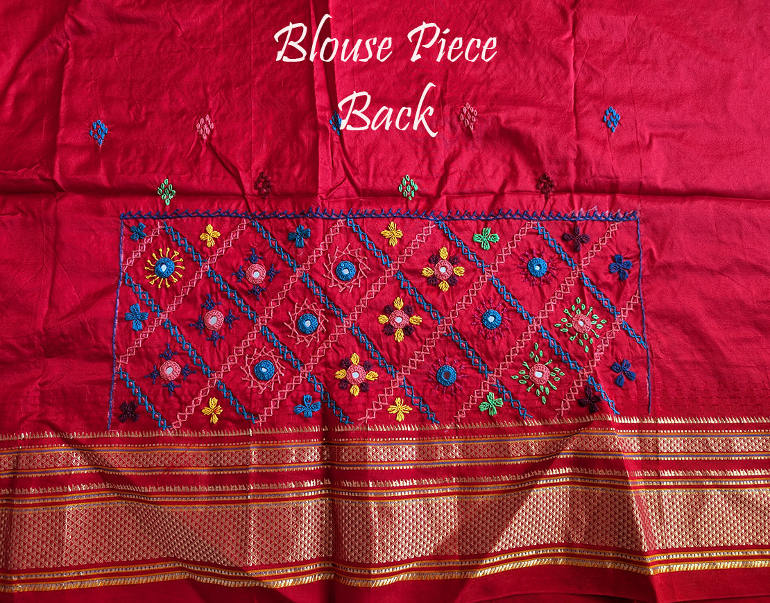 Blue Lambani Handwork Pure Ilkal Silk Saree – Ilkal Handloom Saree Online India | Elegantt Drapes