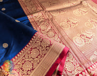 Royal Blue Pure Banarasi Handloom Katan Silk Saree – Handloom Saree Online India | Elegantt Drapes