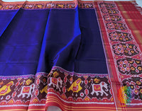 Blue Pure Mulberry Silk Patola Dupatta – Handloom Saree Online India | Elegantt Drapes
