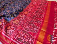 Blue Pure Mulberry Silk Patola Dupatta 2 – Handloom Saree Online India | Elegantt Drapes