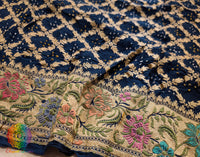 Blue Pure Banarasi Georgette Meenakari Bandhani Saree – Bandhani Saree Online India | Elegantt Drapes