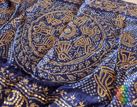 Blue Gaji Silk Bandhani Gota Patti Handwork Dupatta