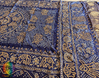 Blue Gaji Silk Bandhani Gota Patti Handwork Dupatta