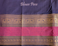 Navy Blue Pure Kanchi Cotton Saree – Handloom Saree Online India | Elegantt Drapes