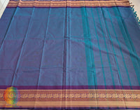 Blue Pure Kanchi Cotton Saree – Handloom Saree Online India | Elegantt Drapes