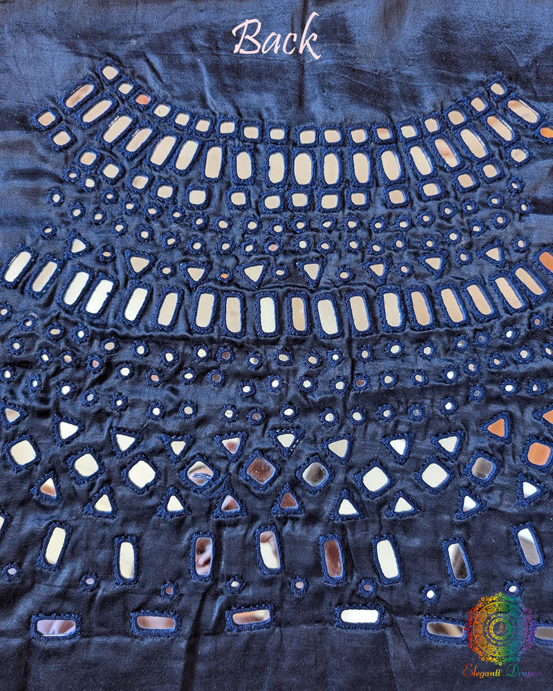 Blue Mashru Silk Kutch Mirror Work Blouse – Handloom Saree Online India | Elegantt Drapes