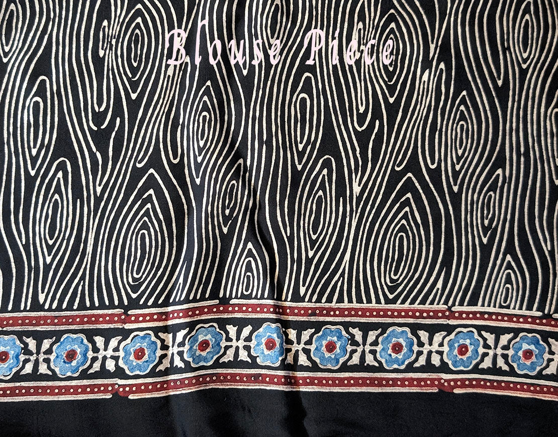 Blue Modal Silk Ajrakh Saree 2 – Ajrakh Saree Online India | Elegantt Drapes