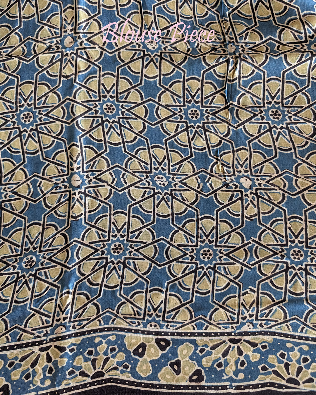 Ink Blue Modal Silk Ajrakh Saree – Ajrakh Saree Online India | Elegantt Drapes