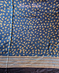 Blue Modal Silk Ajrakh Saree 3 – Ajrakh Saree Online India | Elegantt Drapes