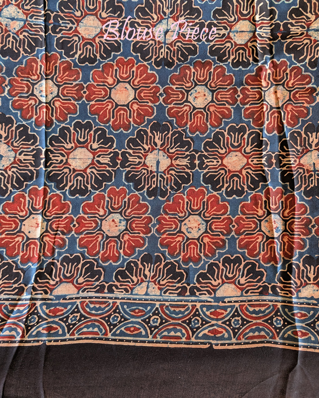 Blue Modal Silk Ajrakh Saree – Ajrakh Saree Online India | Elegantt Drapes