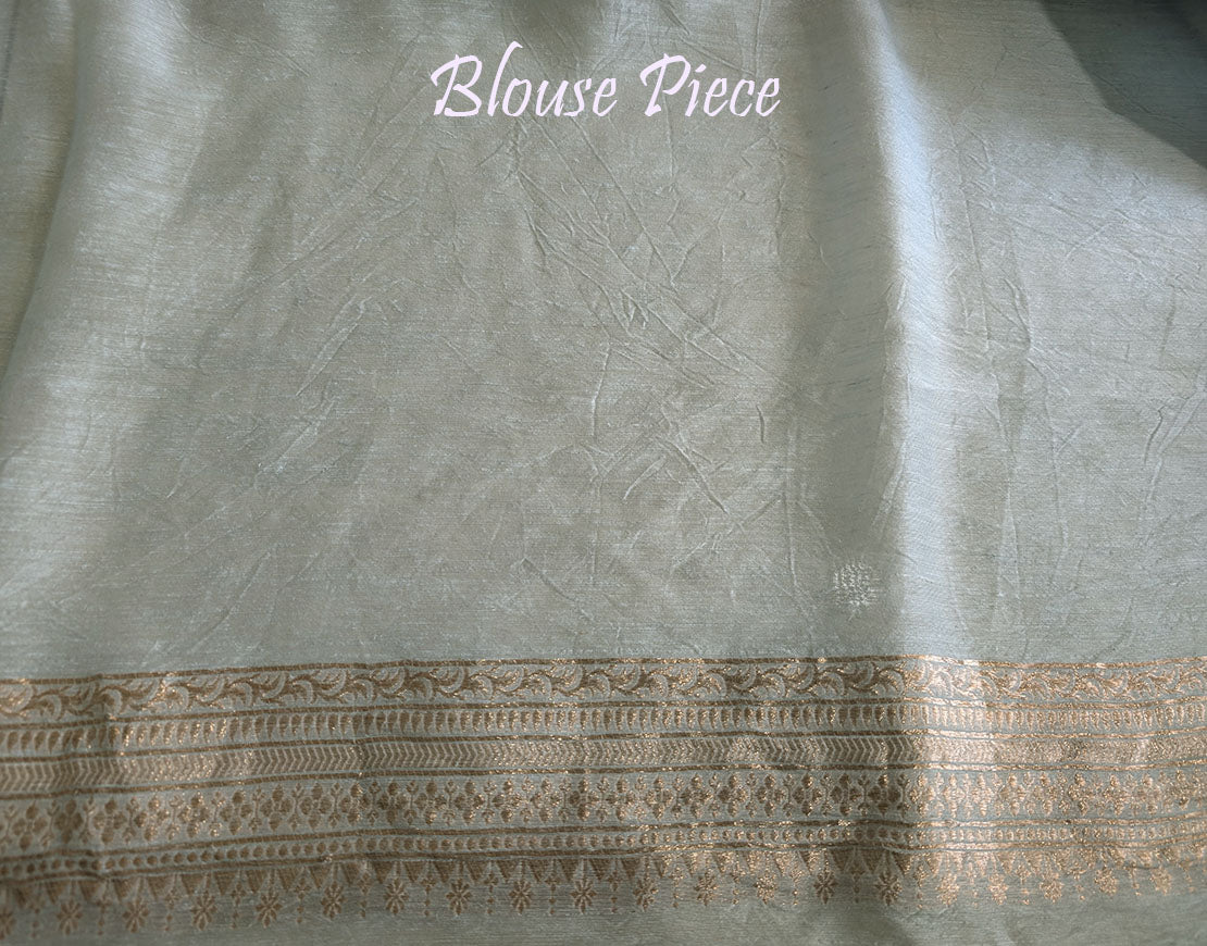 Blue Banarasi Handloom Pure Linen Saree – Handloom Saree Online India | Elegantt Drapes