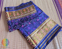 Blue Pure Mulberry Silk Rajkot Patola Saree – Handloom Saree Online India | Elegantt Drapes