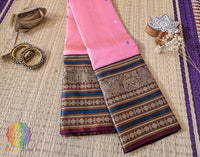 Blush Pink Pure Kanjivaram Handloom Silk Saree – Handloom Saree Online India | Elegantt Drapes