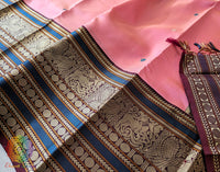Blush Pink Pure Kanjivaram Handloom Silk Saree – Handloom Saree Online India | Elegantt Drapes
