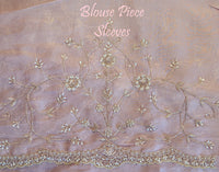 Blush Pink Tissue Organza Zardozi Handwork Saree – Handloom Saree Online India | Elegantt Drapes