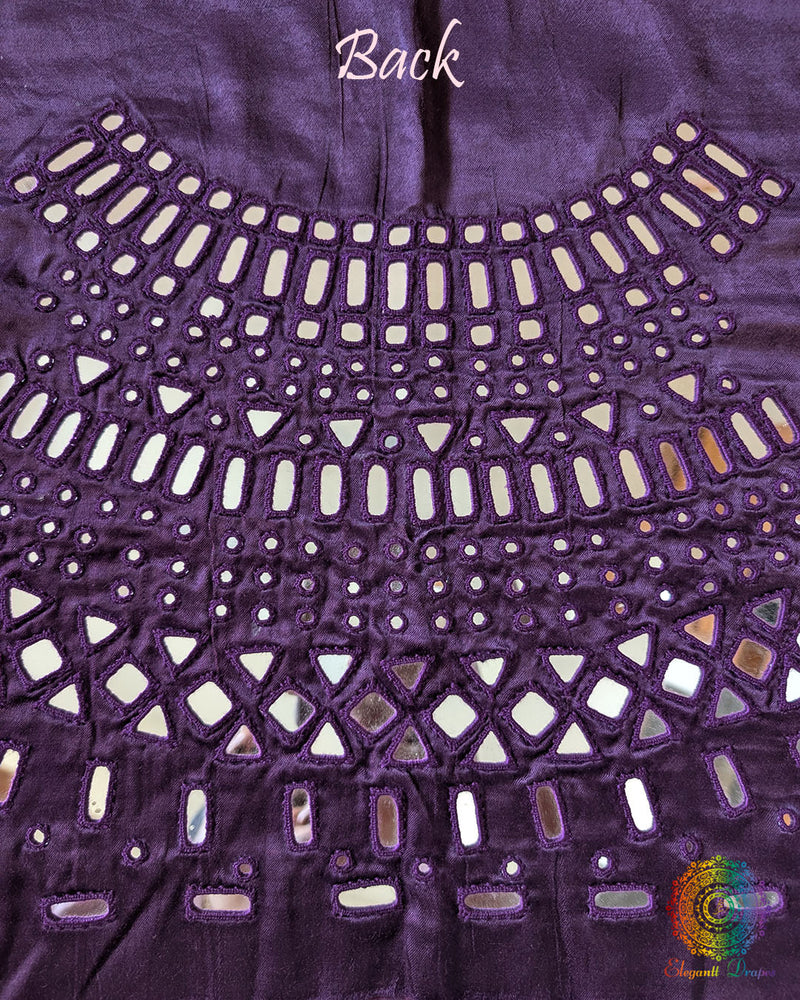 Purple Mashru Silk Kutch Mirror Work Blouse – Handloom Saree Online India | Elegantt Drapes