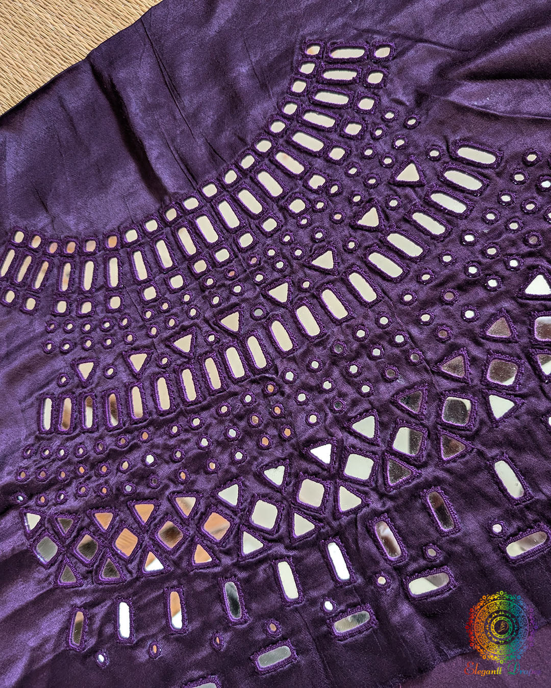 Purple Mashru Silk Kutch Mirror Work Blouse – Handloom Saree Online India | Elegantt Drapes